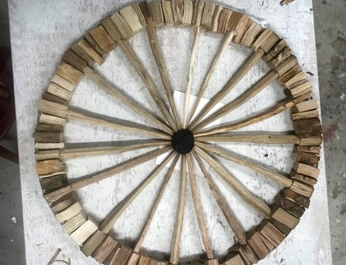 Houten wiel met spaken